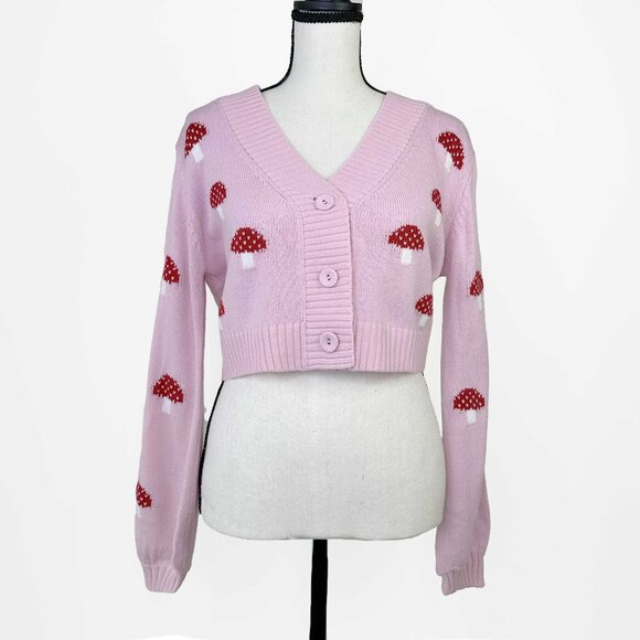 NWT light pink mushroom tank and cardigan matching set - Picture 2 of 4